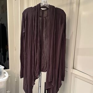 Les Lunes Women's Deep Purple Drape Cardigan